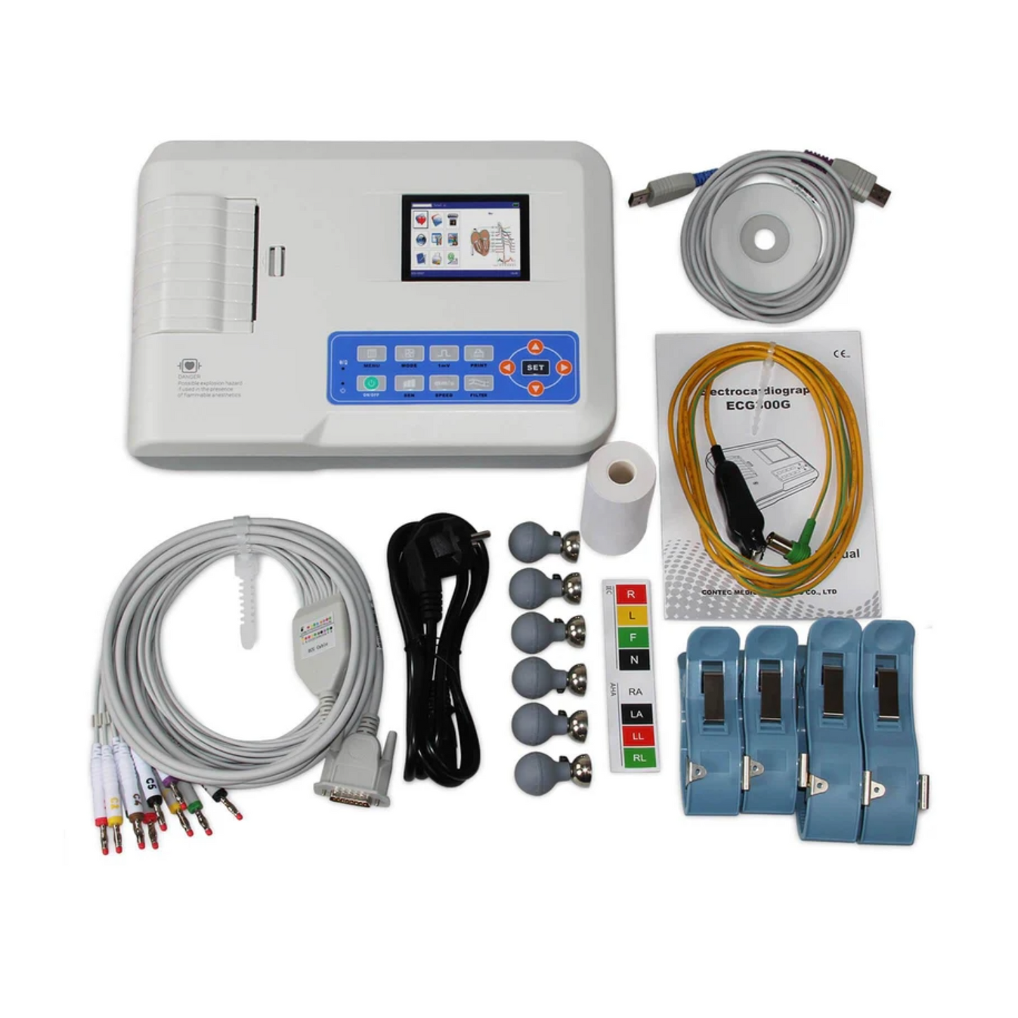 Electrocardiógrafo Digital 12 Derivaciones y 3 Canales CONTEC ECG300G