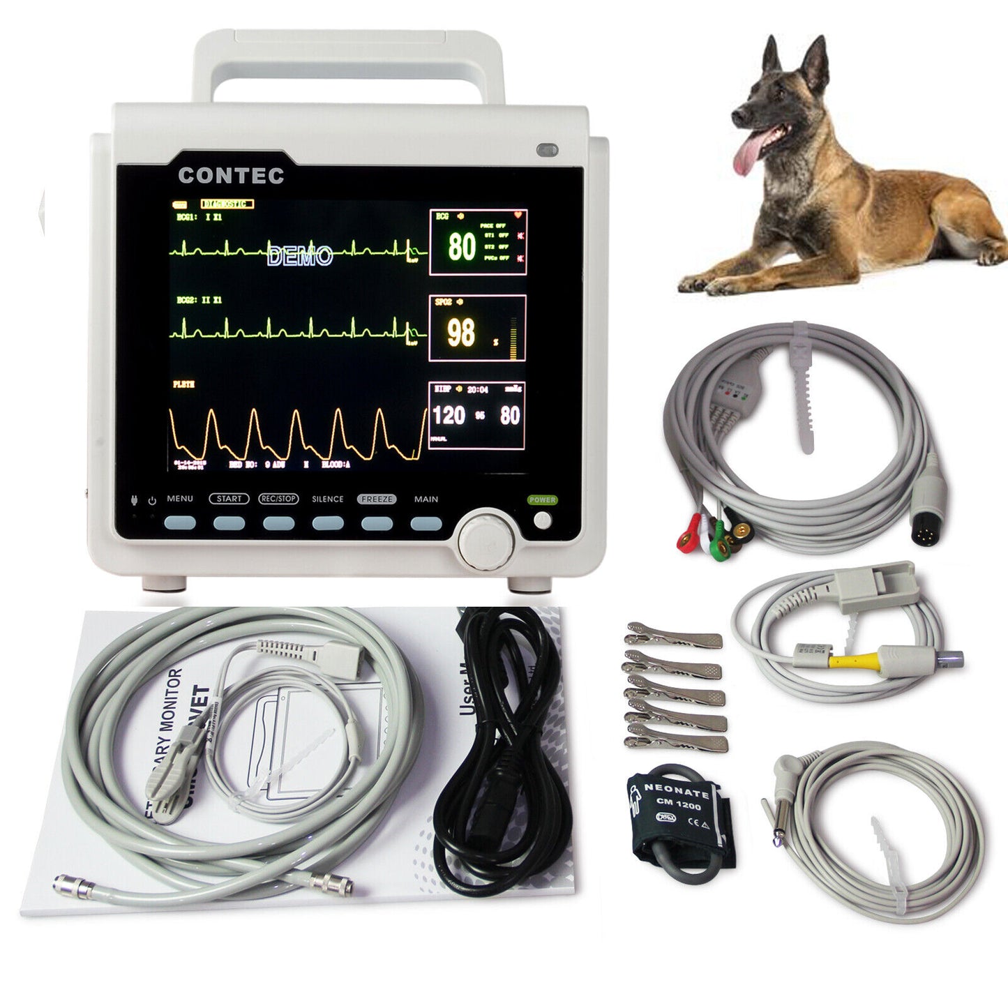 Monitor de Signos Vitales 8'' Veterinario CONTEC CMS6000VET