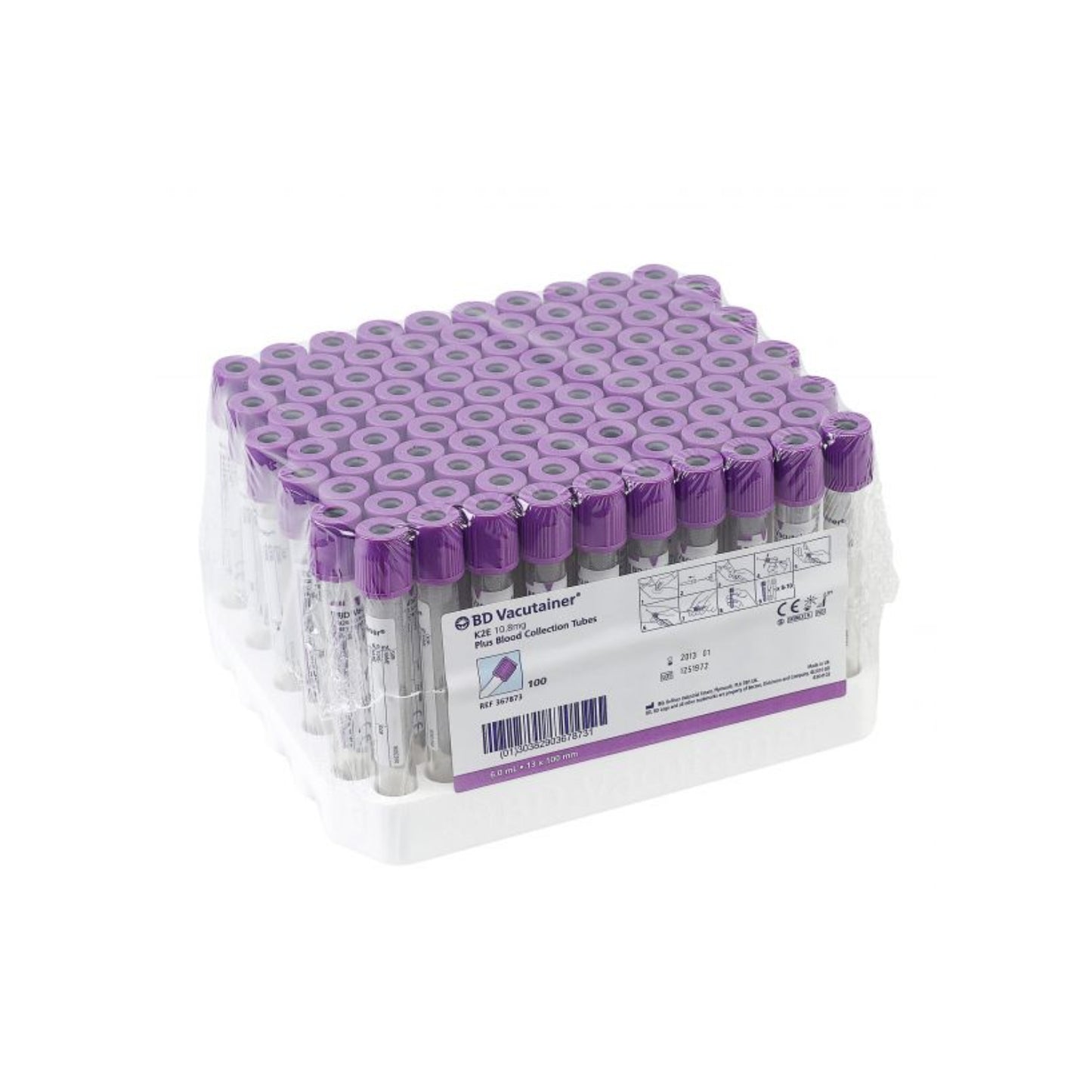 Tubo de Recolección de Sangre Lila Morado BD Vacutainer