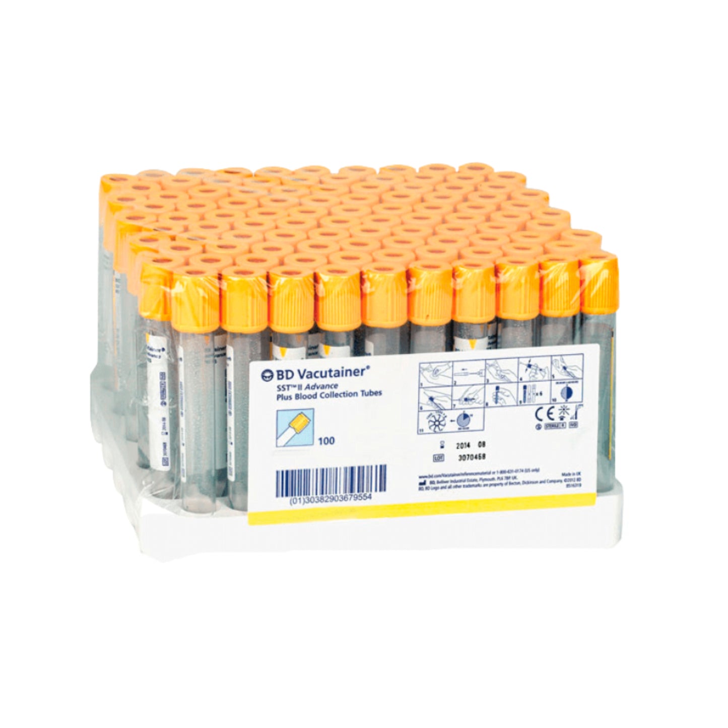 Tubo de Recolección de Sangre Oro Amarillo BD Vacutainer